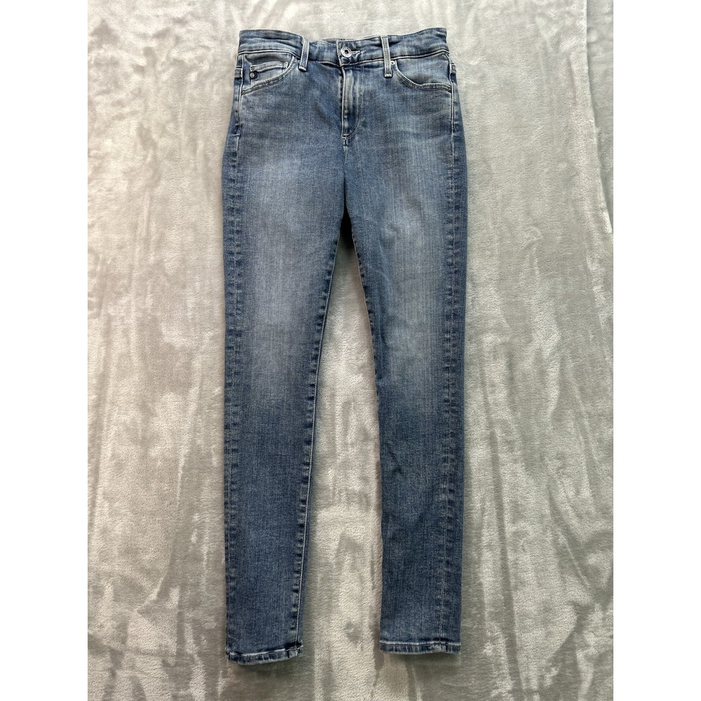 AG Jeans Womens Sz 24R Blue THe Farrah High Rise Skinny Ankle Stretch Whiskered